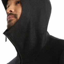 Icebreaker Felted Merino Hooded Jacket Men, Zwart -ARTILECT winkel icebreaker felted merino hooded jacket men black 11