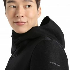Icebreaker Felted Merino Hooded Jacket Men, Zwart -ARTILECT winkel icebreaker felted merino hooded jacket men black 14