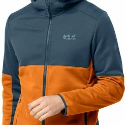Jack Wolfskin Hydro II Hooded Jacket Men, Oranje/grijs -ARTILECT winkel jack wolfskin hydro ii hooded jacket men amber orange 3