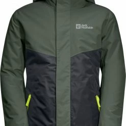 Jack Wolfskin Rebel Rock 3in1 Jacket Kids, Oranje/blauw