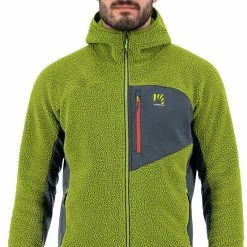 Karpos 80's Fleece Hoodie Men, Groen -ARTILECT winkel karpos 80s fleece hoodie men lime green dark slate 3