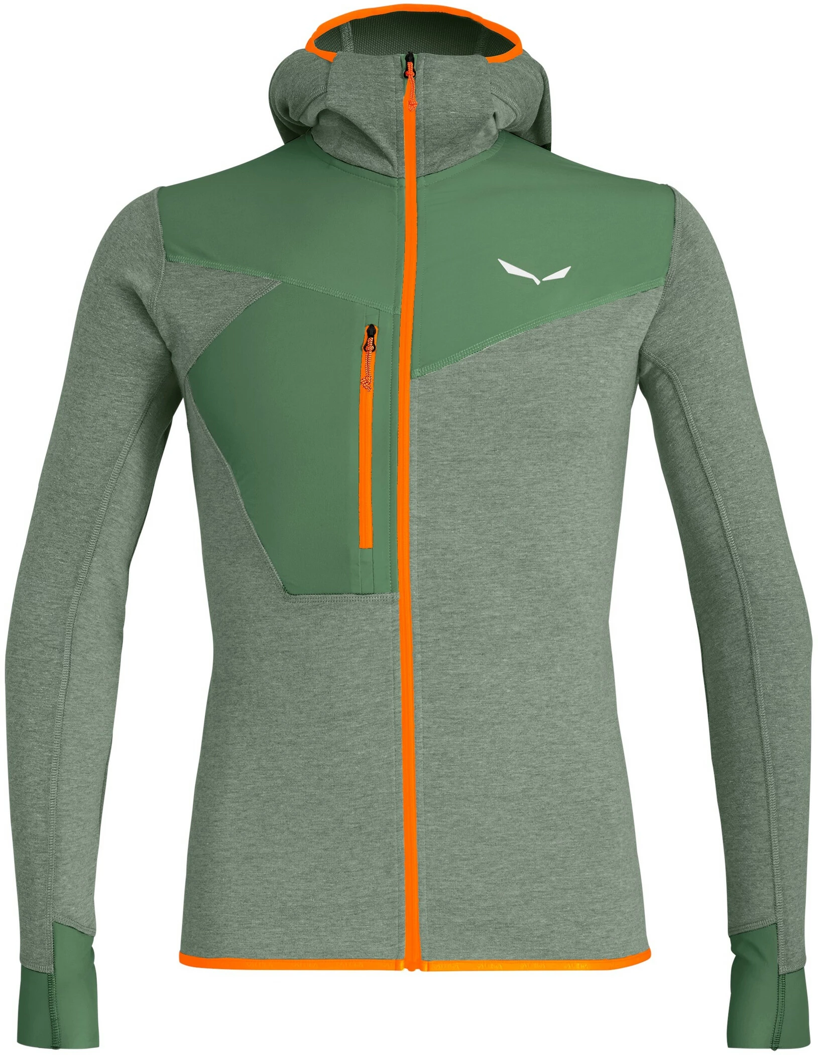SALEWA Puez 2 Dry Hood Longsleeve Doorlopende Rits Heren, Groen 3 SALEWA Puez 2 Dry Hood Longsleeve Doorlopende Rits Heren, Groen