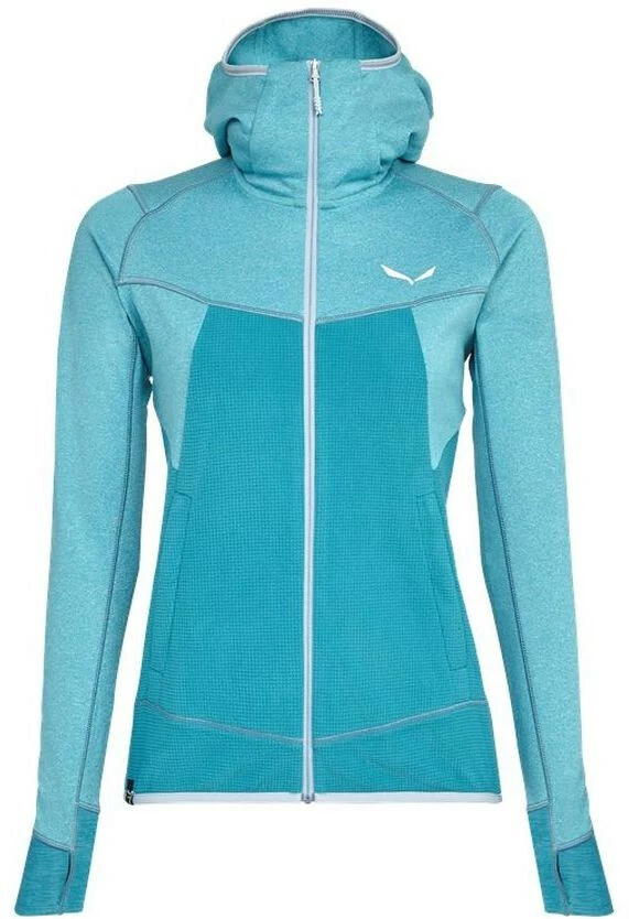 SALEWA Puez Hybrid Polalite Capuchon Trui Doorlopende Rits Dames, Geel 3 SALEWA Puez Hybrid Polalite Capuchon Trui Doorlopende Rits Dames, Geel